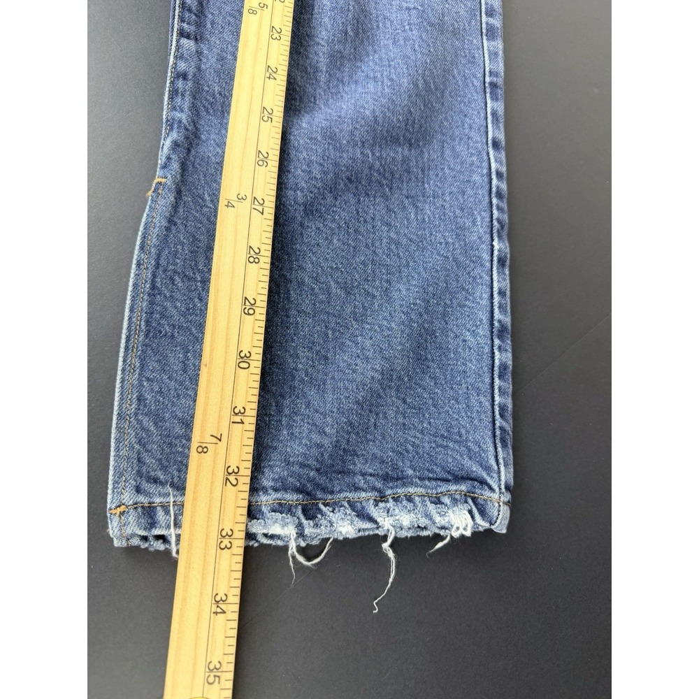 Good American Good Boy Jeans W Inseam Split Sz 2/26 Straight Leg High Rise 26x33 - Picture 8 of 9